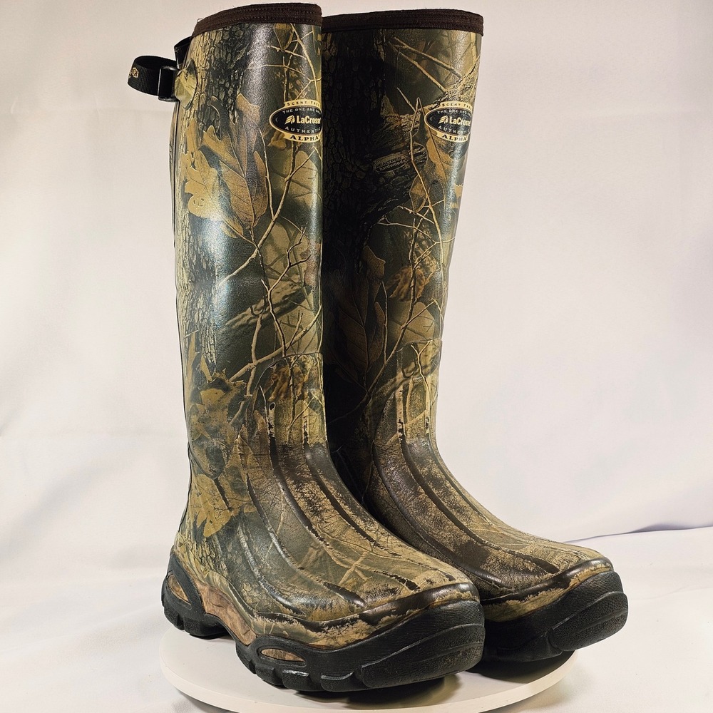 LaCrosse Alpha Authentic Mens Camo Rubber Hunting Boots‎ 200005 Size 13
